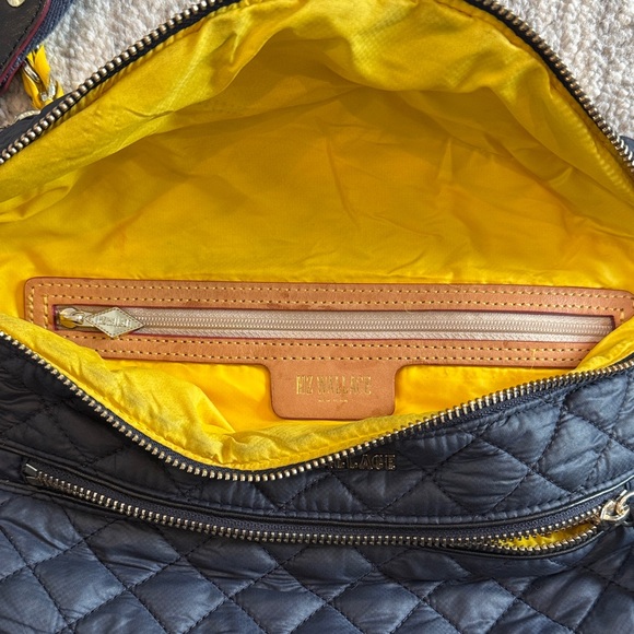 MZ Wallace Navy Quilted Crossbody Bag with Yellow Accents - Picture 7 of 12